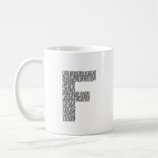 Cadeau Tasse à Café Lettre F Personnalisée