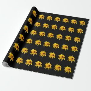 Cadeau Tête jaune marguerite papier à enveloppement d'hél