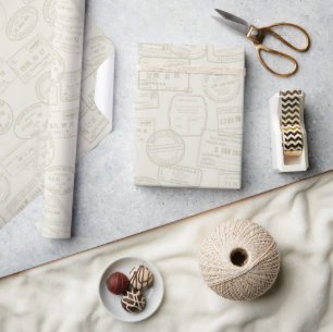 Cadeau Timbre de passeport de voyage Papier d'enveloppeme