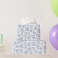 Toile bleue de Jouy Papier d'enveloppement Vintage