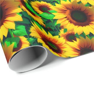 Cadeau Tournesol - papier d'emballage