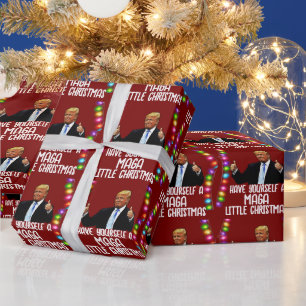 Cadeau TRUMP MAGA PETIT NOËL 2024 Papier d'enveloppement