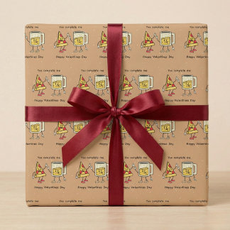 Cadeau Tu Me Complètes Papier Emballage Pizza & Bière