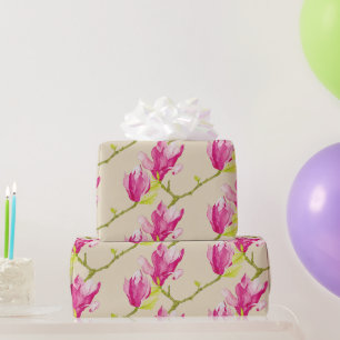 Cadeau Tulip Magnolias sur papier d'emballage