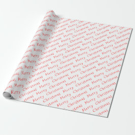 Cadeau Typographie de Noël Rouge sur papier blanc