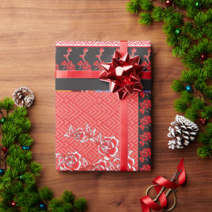 Cadeau un design de papier peint rouge et noir