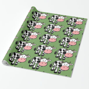 Cadeau vaches de campagne enveloppant du papier