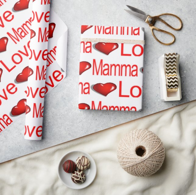 Cadeau Valentine's Day Envelopper Papier Amour Mamma Coeu (Artisanat)