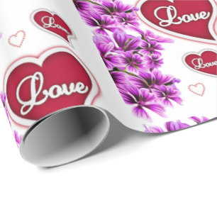Cadeau Valentine's Day Wrapping Papier Floral