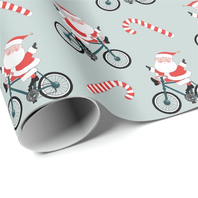 Cadeau Vélo Vacances Papier d'enveloppement de Noël (Coin rond)