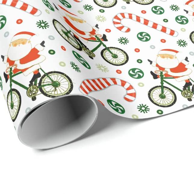 Cadeau Vélo Vacances Papier d'enveloppement de Noël (Coin rond)
