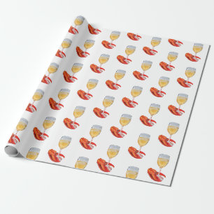 Cadeau Verre à vin et papier d'enveloppement de la cuillè