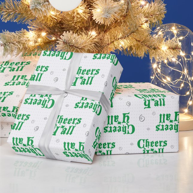 Cadeau Vert Cheers Y'all Wrapper Papier (Vacances)