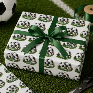 Cadeau Vert marine Papier aquarelle Enfants de football
