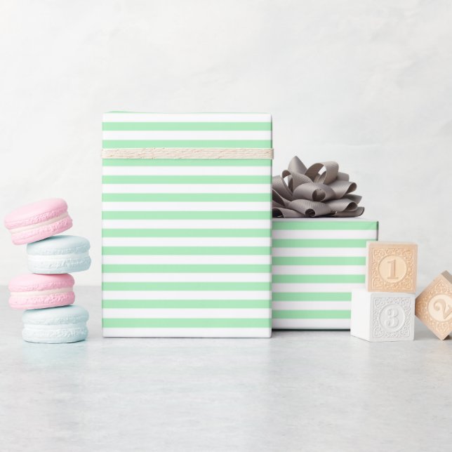 Cadeau Vert menthe | Papier à enveloppement blanc (Baby Shower)