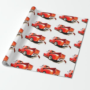 Cadeau Vieux papier d'enlèvement de camion rouge