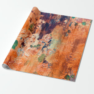 Cadeau Vieux papier peint floral grunround avec vignette