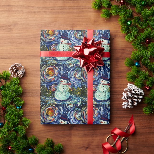 Cadeau Vincent le Snowman papier d'emballage (Cadeau de vacances)