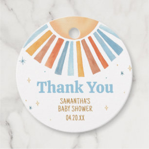 Cadeau Voici les étiquettes Son Baby shower Round Favor