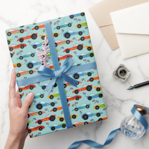 Cadeau Voitures de course cool Papier Anniversaire de enf