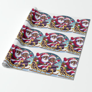 Cadeau Vol de Noël festif - Papier d'enveloppement de Noë