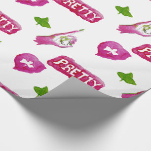 Cadeau Vrai papier d'emballage assez rose et vert