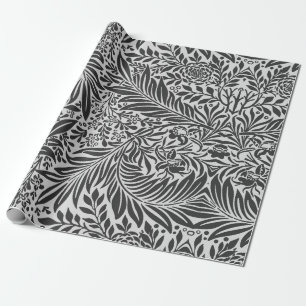 Cadeau William Morris Papier à enveloppement noir et bla