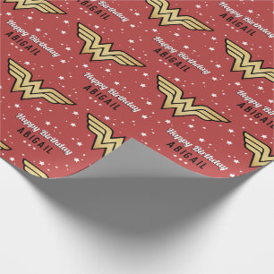 Cadeau Wonder Woman   Joyeux papier d'enveloppement d'ann