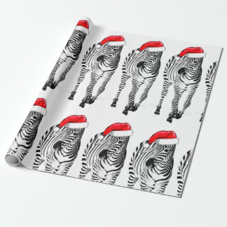 Cadeau Zèbre en papier d'emballage de Père Noël