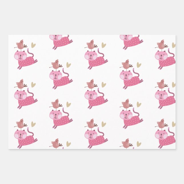 Cadeaupapier Vellen Set poesjes  Geschenkpapier Set (Vorderseite)