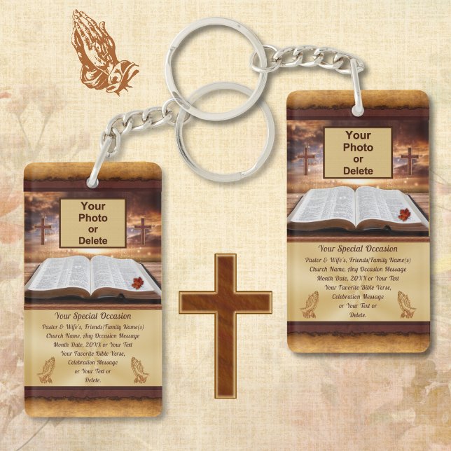 Cadeaux bon marché pour les pasteurs, les faveurs  (2 Sided Acrylic, Christian Keychains. Cheap Christian Gifts. Pastor Anniversary Gifts. Appreciation.)