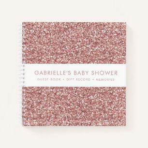 Cadeaux de Baby Shower Pailletés Rose + Livre d'or