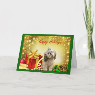 Cadeaux de carte de Noël de Shih Tzu