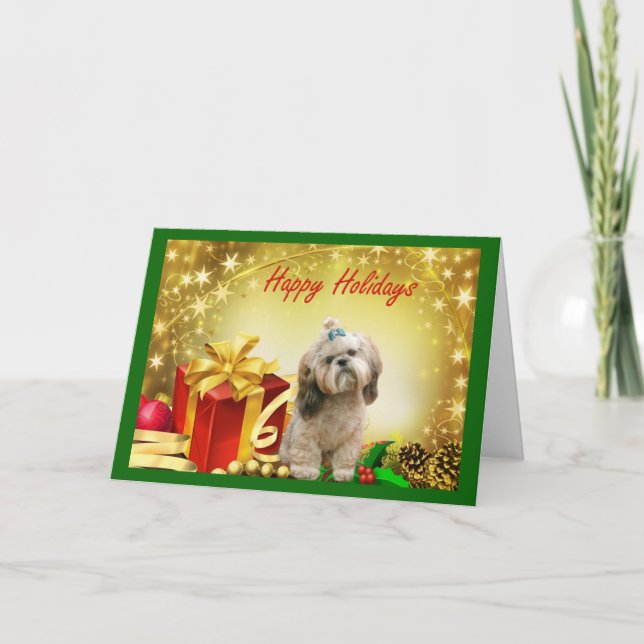 Cadeaux de carte de Noël de Shih Tzu (Devant)