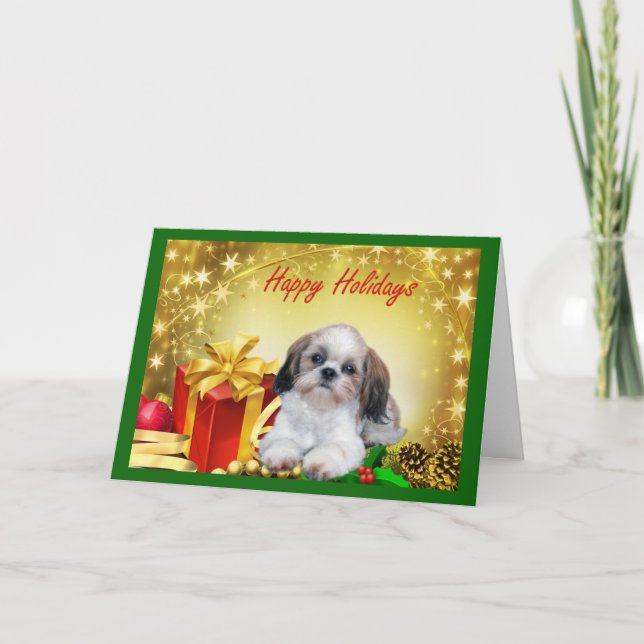 Cadeaux de cartes de Noël Shih Tzu (Devant)