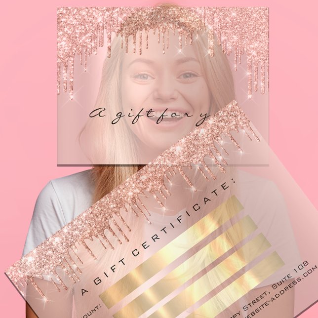 Cadeaux de certificat de maquillage Eyelash Rose D (Gift Certificate Nails Makeup Eyelash Rose Drips )