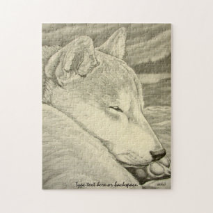 Cadeaux de chien personnalisés par puzzle de Shiba
