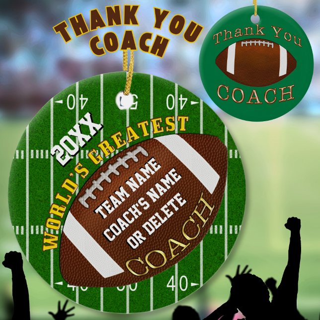 Cadeaux De Football Coach, Ornements De Football P (Cheap Football Coach Gifts. Christmas present for football coach. Personalized football coach gifts.)
