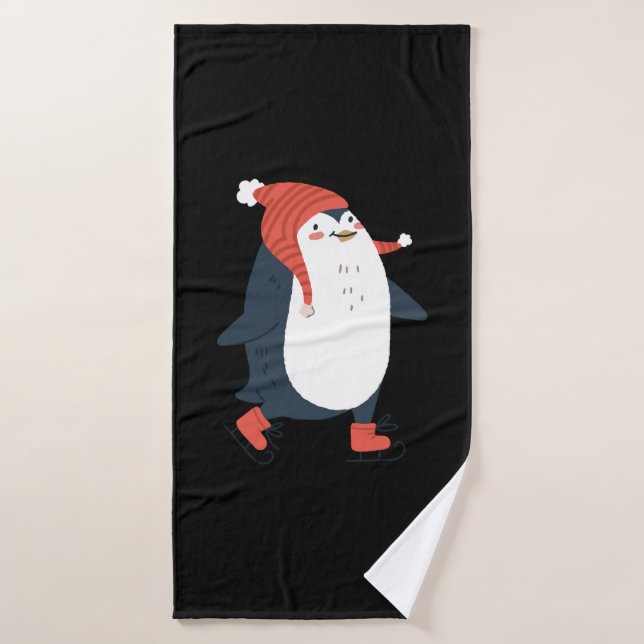 Cadeaux de manchot animal de Noël (Serviette de bain)