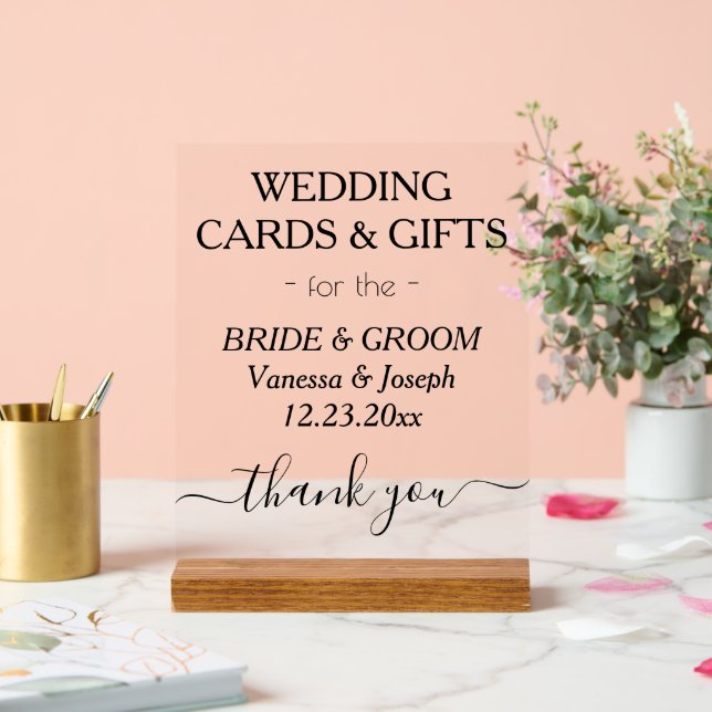 Cadeaux de mariage Noir blanc Noms clairs (Mariage)