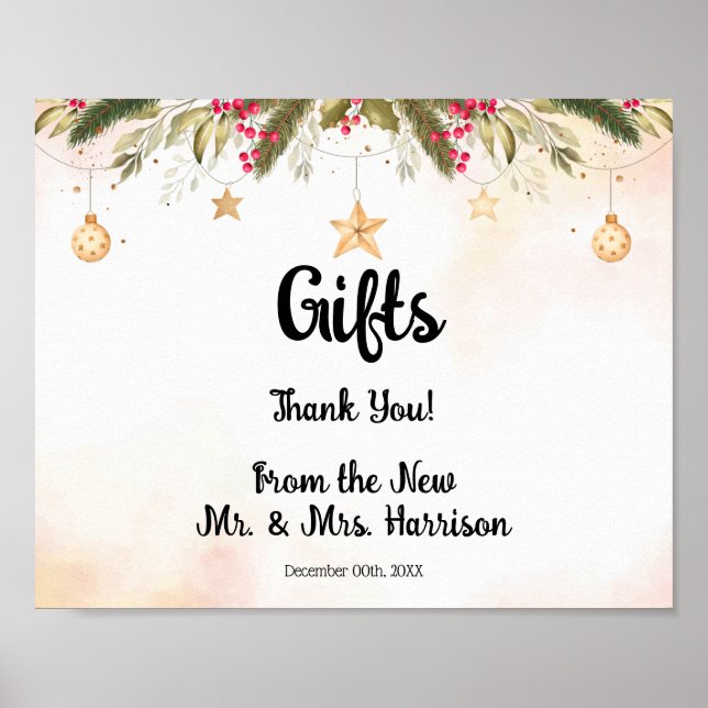 Cadeaux de Noël Fête des mariées Poster Mariage (Devant)