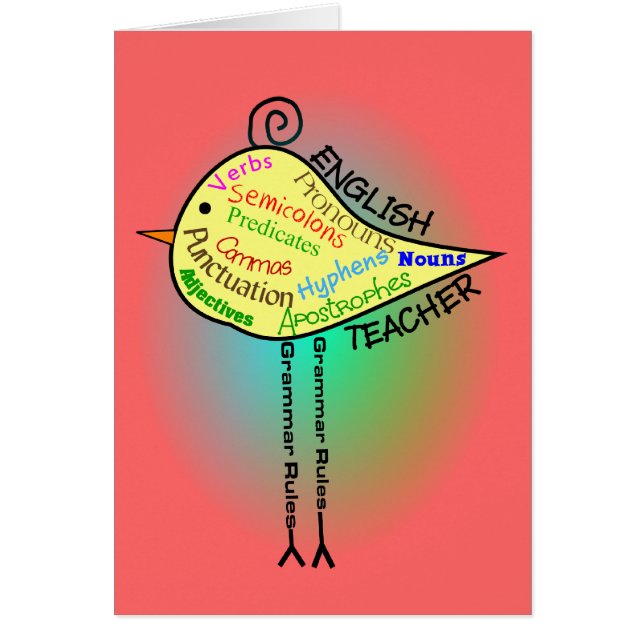 Cadeaux de "oiseau de grammaire" de professeur (Devant)