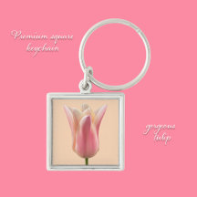 Cadeaux de porte-clés magnifique tulipe rose