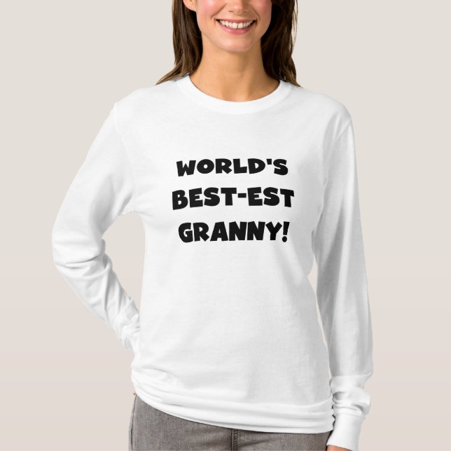 Cadeaux de T-shirts des textes de noir de mamie du (Devant)