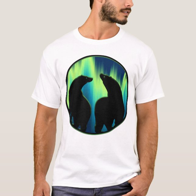 Cadeaux de T-shirts d'ours de lumières du nord de (Devant)