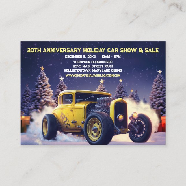 Cadeaux de vacances Roadster Hot Rod Auto Carte de (Devant)