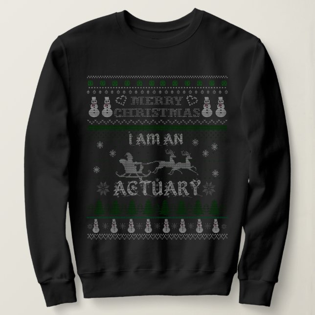 Cadeaux drôles de Noël de sweatshirt d'actuaire (Design devant)