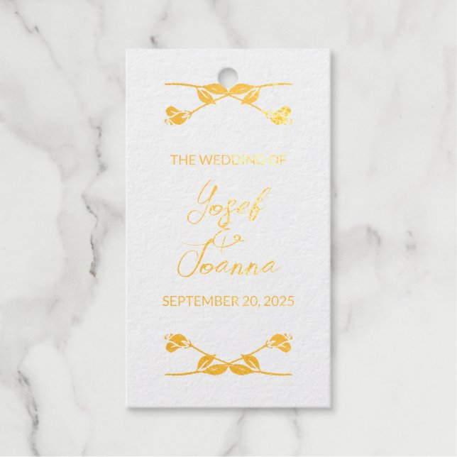 Cadeaux Étiquettes de cadeau en feuille de mariage (Recto)