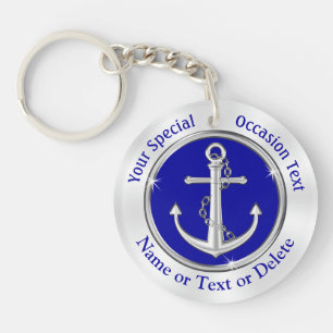 Cadeaux nautiques personnalisés, Bleu, Blanc, Ancr