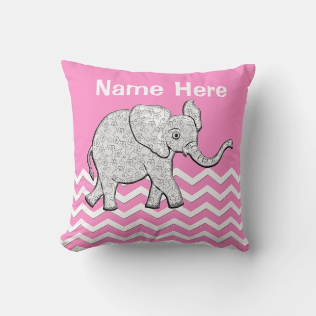 Cadeaux personnalisés d'éléphant pour le coussin (Recto)